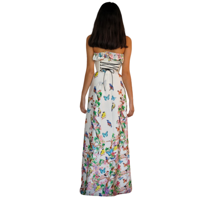 Handmade Floral Slip Dress with Matching Corset