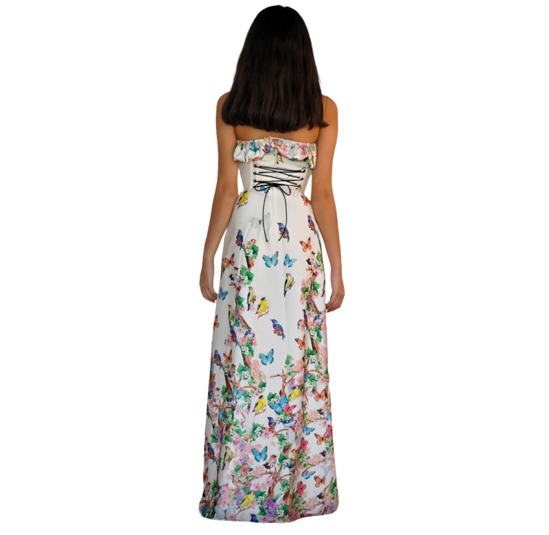 Handmade Floral Slip Dress with Matching Corset Handmade Floral Slip Dress with Matching Corset