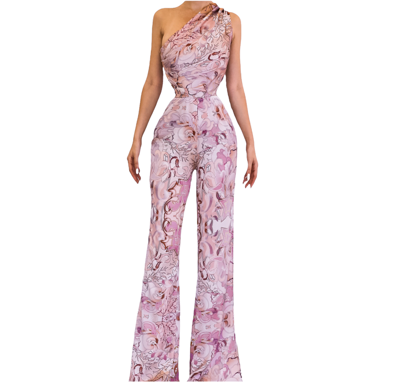 Handmade Violet Jumpsuit With Matching Corset