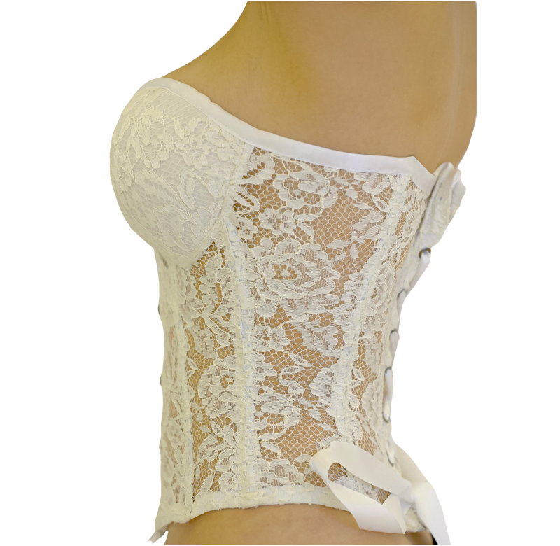 Handmade White Dentelle Corset Handmade White Dentelle Corset