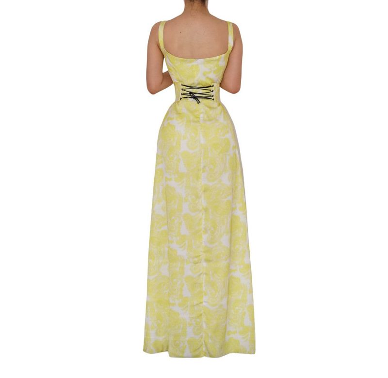 Paisley Dress – Yellow – With Matching Corset Paisley Dress – Yellow